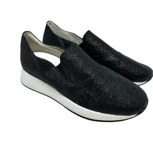 Frau Slip-on Trainer Sneakers Platform‎ Glitter Sparkle Black Size 36 US 5